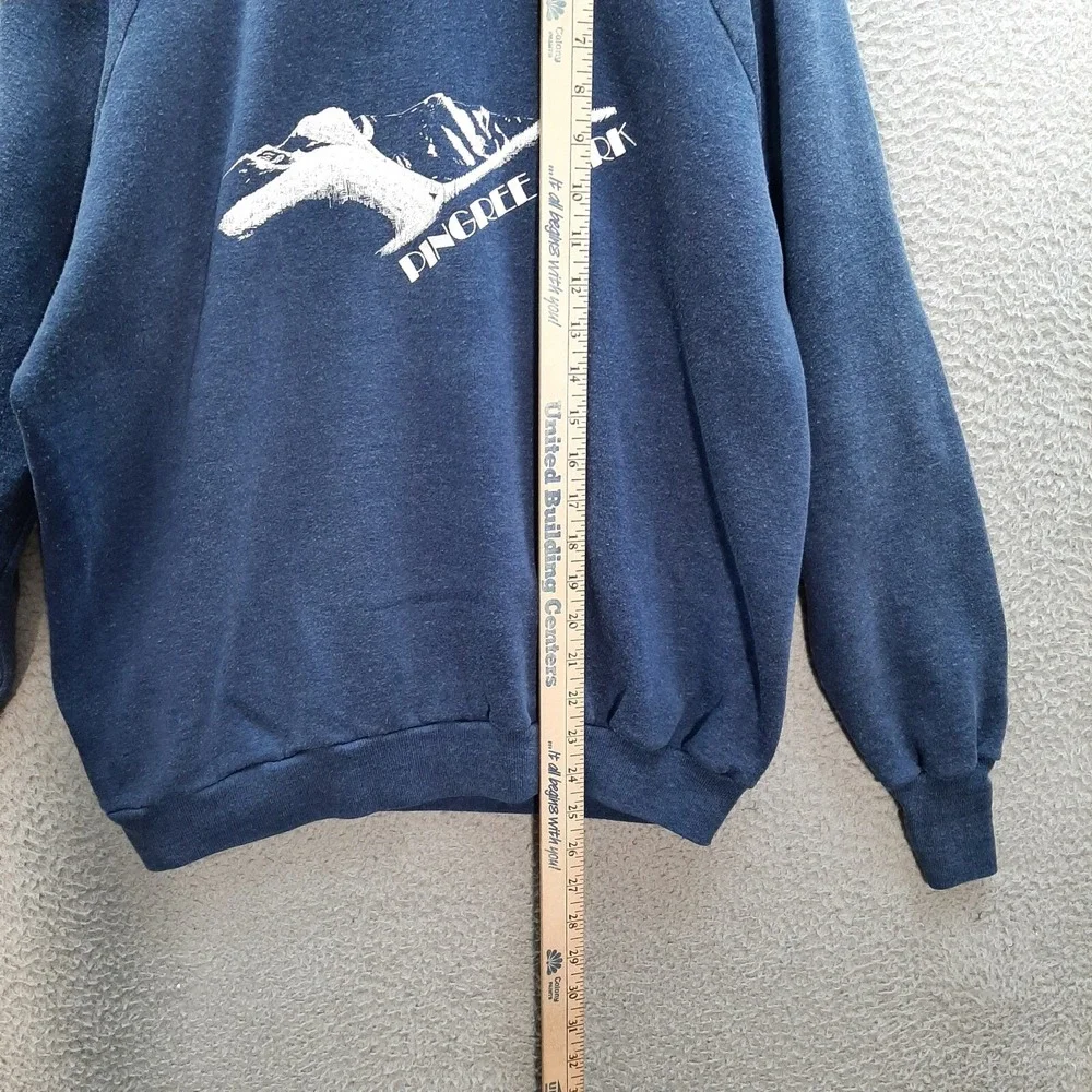 Vintage Healthknit Sweatshirt Men XL Blue Crewneck Pingree Park Colorado 80s 90s